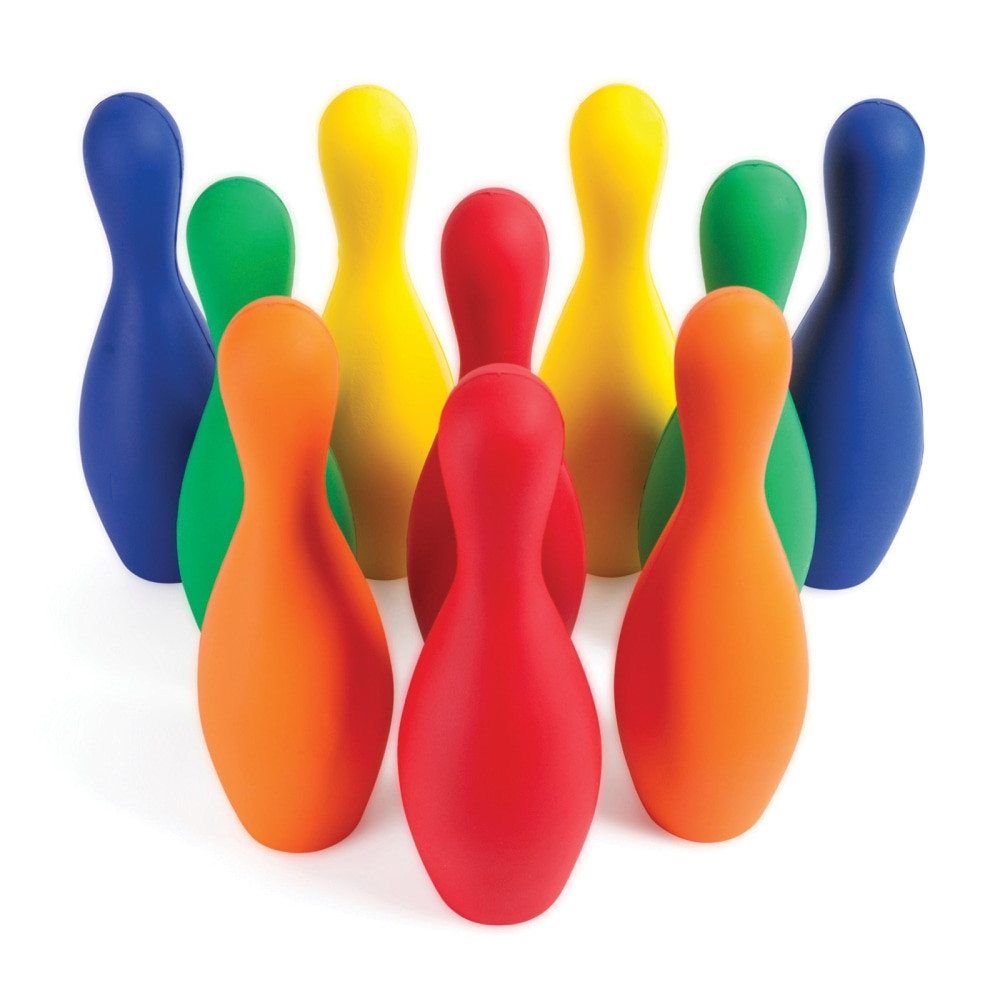 Enjoy a game of bowling anywhere with the Champion Sports Foam-Coated Bowling Pin Set. The durable Rhino Skin coating is resistant to moisture and peeling for long-lasting use.  Includes 10 weighted foam pins.  Rhino Skin coating resists peeling, cracking and moisture.  Suitable for indoor and outdoor use.