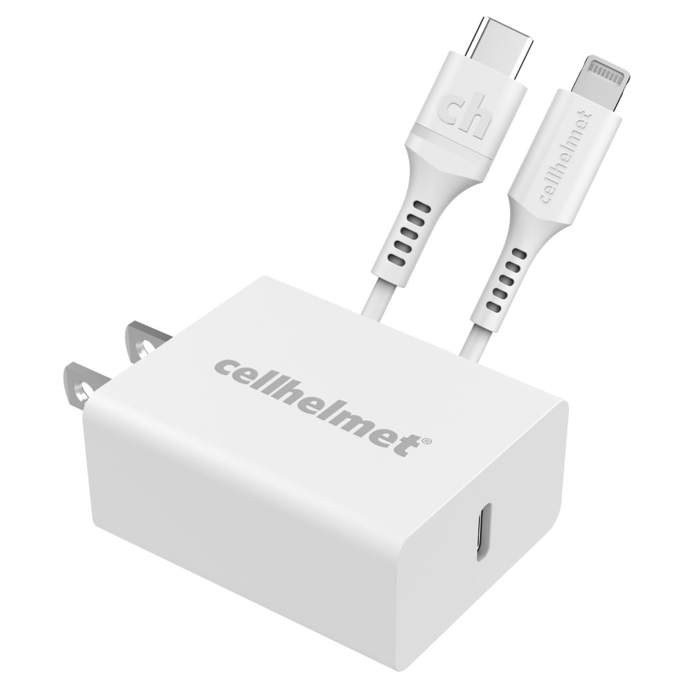 Keep your phone fully powered with a cellhelmet 20-Watt Single-USB Power Delivery Car Charger. Its designed with Power Delivery technology to supply the wattage required for optimal charge time.  USB-C output at 20W is compatible with most phones and tablets.  Power Delivery technology supplies the wattage required for optimal charge time.  Includes a 3ft round and detachable 2.0 USB-C to Lightning charge and sync cable.  Backed by the manufacturer"s limited lifetime warranty.