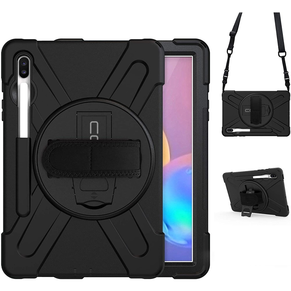 CODI ACQUISITION LLC C30705056 CODi Rugged Carrying Case for 10.5in Samsung Galaxy Tab S6 Tablet - Black - Drop Resistant Cover, Shock Absorbing Cover, Bump Resistant - Polycarbonate, Silicone, Neoprene Body - Hand Strap, Shoulder Strap