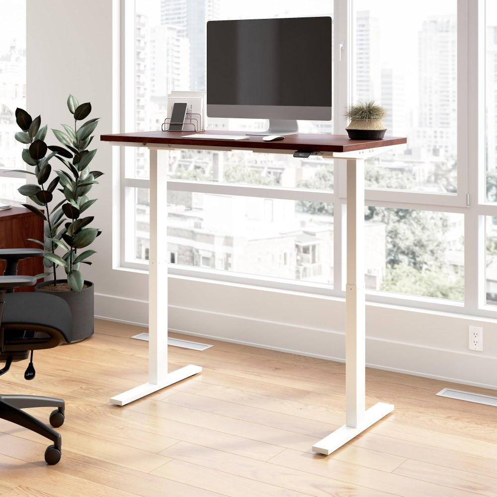 BUSH INDUSTRIES INC. M6S4824HCWK Bush Business Furniture Move 60 Series 48inW x 24inD Electric Height Adjustable Standing Desk, Hansen Cherry/White Powder Coat, Standard Delivery