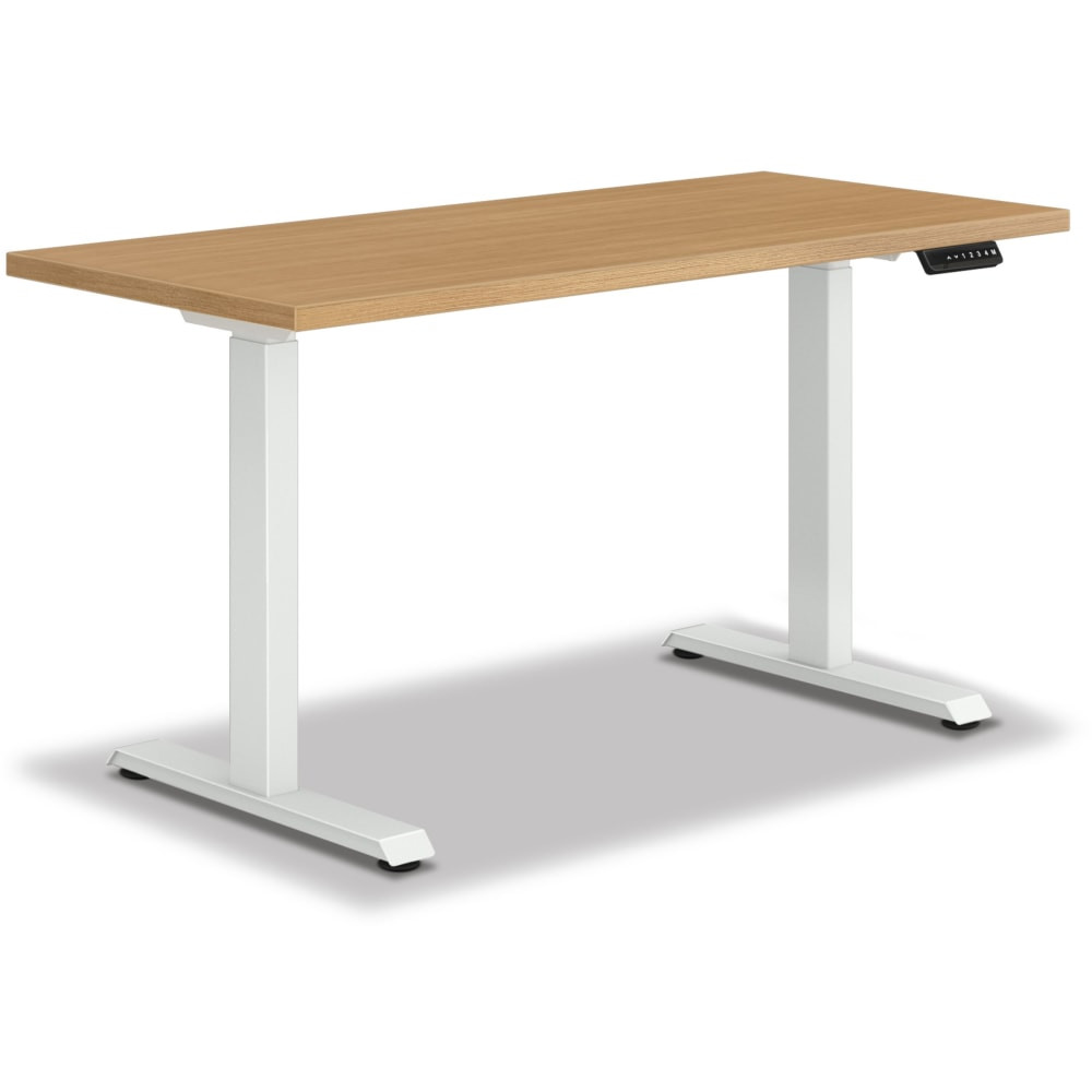 HON HONHABWHTNR2454  Coze Worksurface With Coordinate Height-Adjustable Base, 54inW, Natural Recon/White