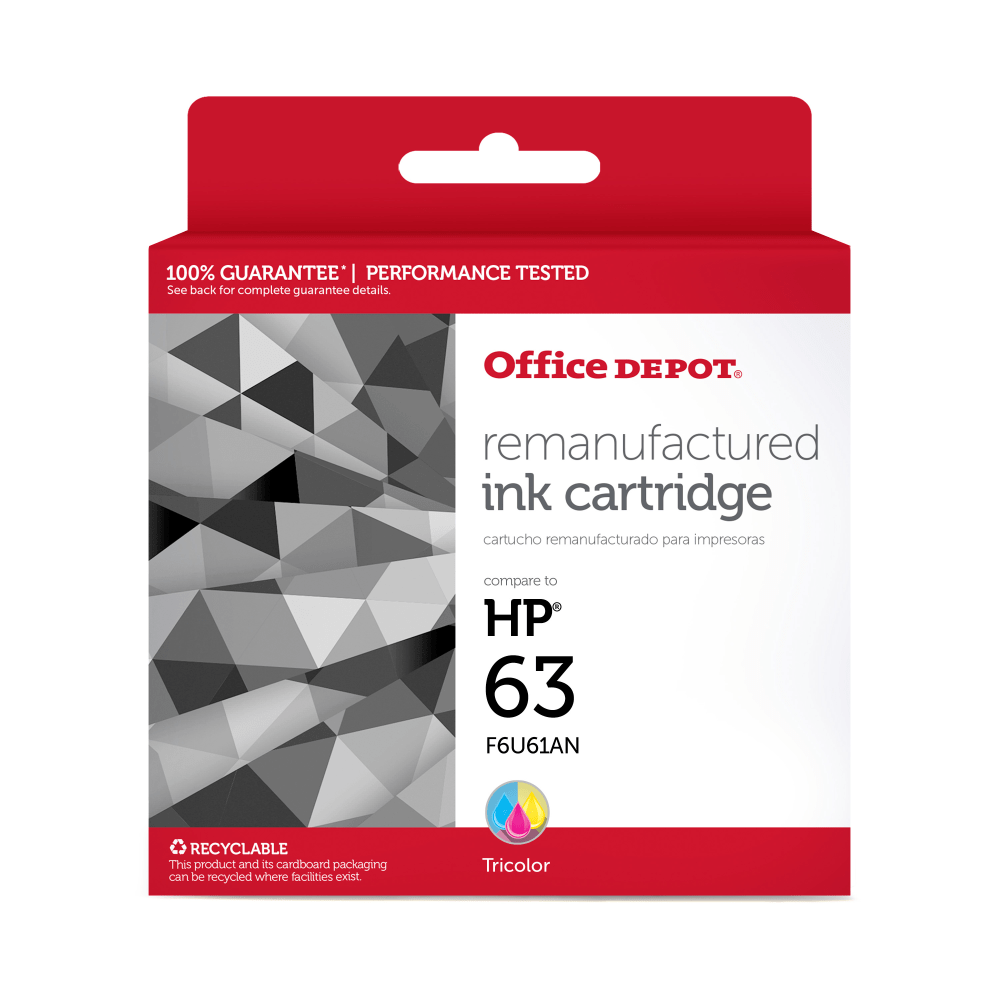 OFFICE DEPOT 118131  Brand Remanufactured Tri-Color Inkjet Cartridge Replacement For HP 63, OD63C