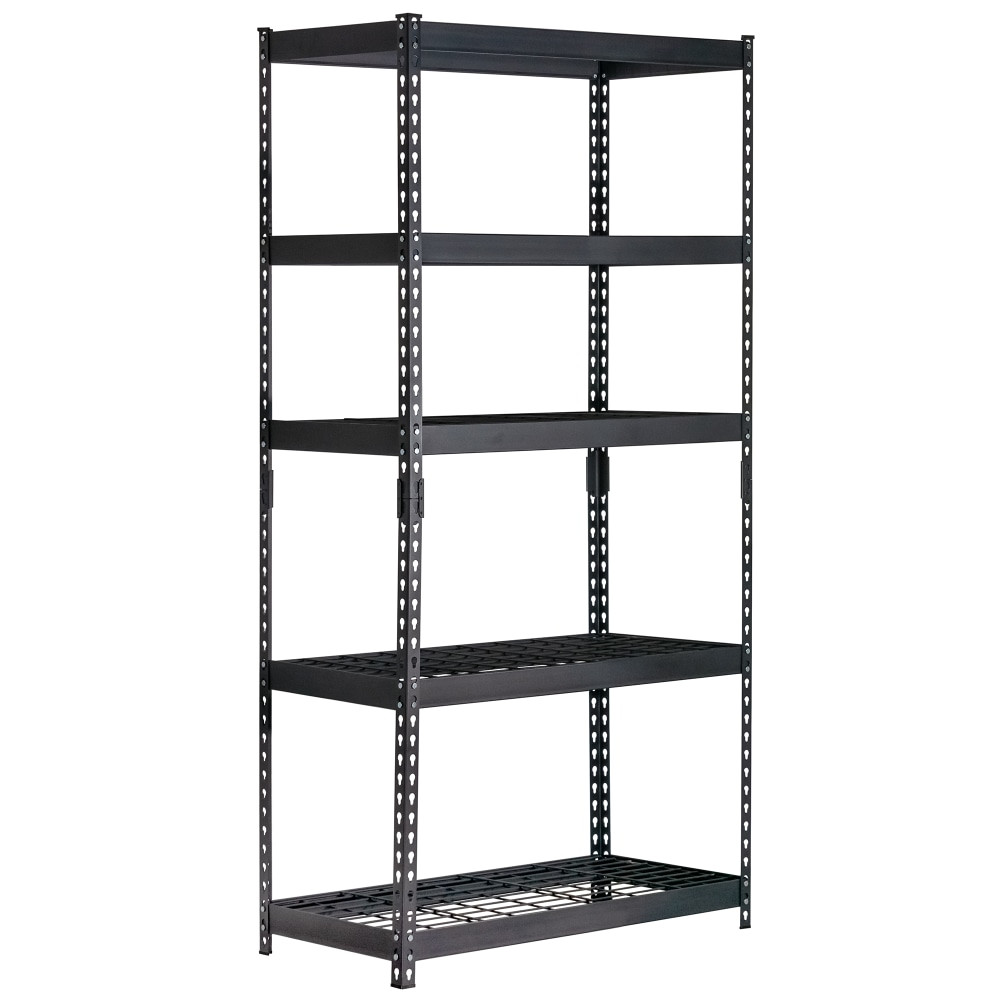 EDSAL SANDUSKY CORP MROP3618W5B-P Edsal Muscle Rack Heavy Duty Boltless Steel Shelving Unit With Wire Decking, 5-Shelf, 72inH x 36inW x 18inD, Black