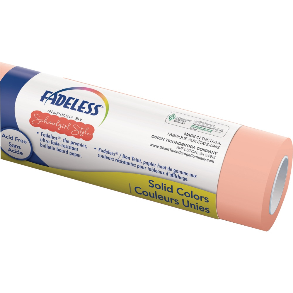 Decorate your classroom with Fadeless Schoolgirl Style Bulletin Board Paper. This fade-resistant, non-reflective paper adds a fun touch to your space.  Ultra-fade resistant paper is acid-free for lasting display.  Smooth, non-reflective finish.  Ideal for bulletin board decoration.