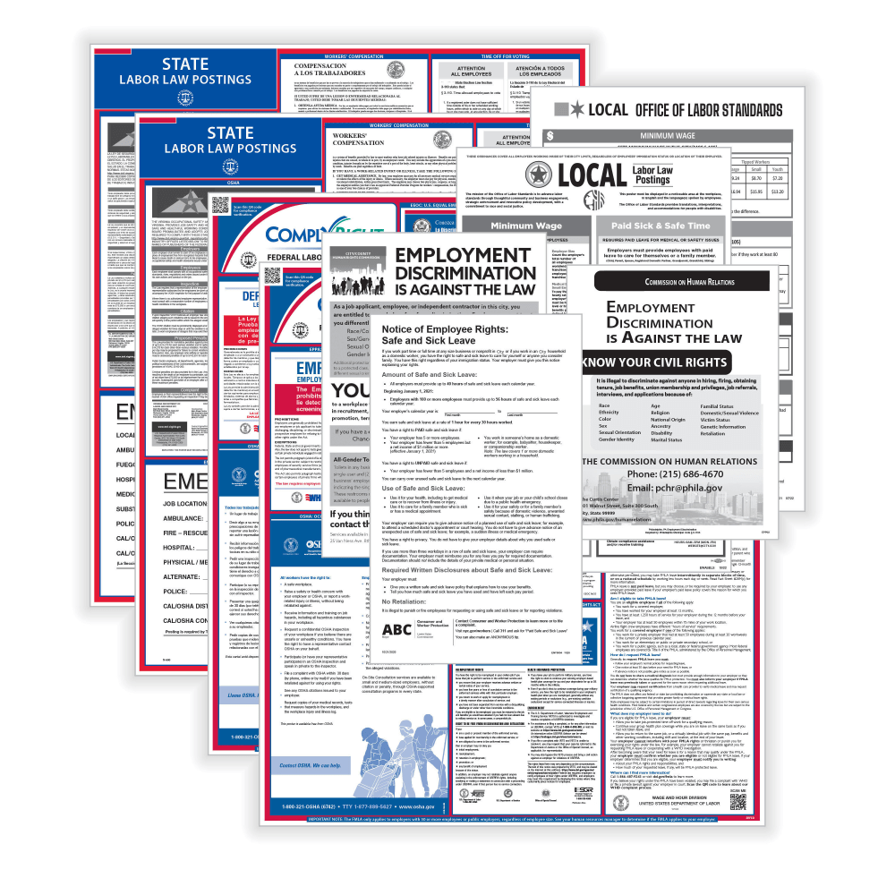 TAX FORMS PRINTING, INC. U1200CSLCBAMT ComplyRight Federal, State and Local Labor Law 1-Year Poster Service, Bilingual, Montana