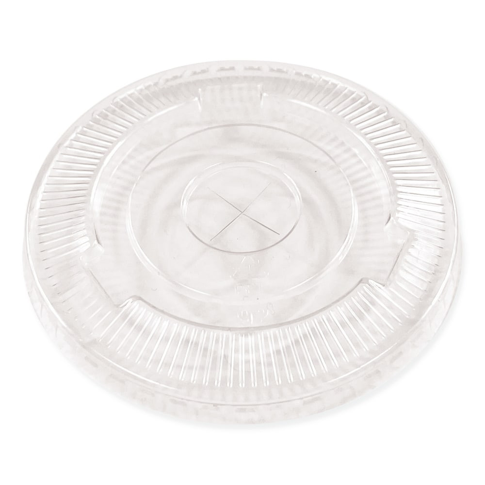 LAGASSE, INC. BWKPET912STRAWPK Boardwalk Cold Cup Straw-Slot Lids, Fits 9 Oz Squat/12 Oz PET Cups, Pack Of 100 Lids