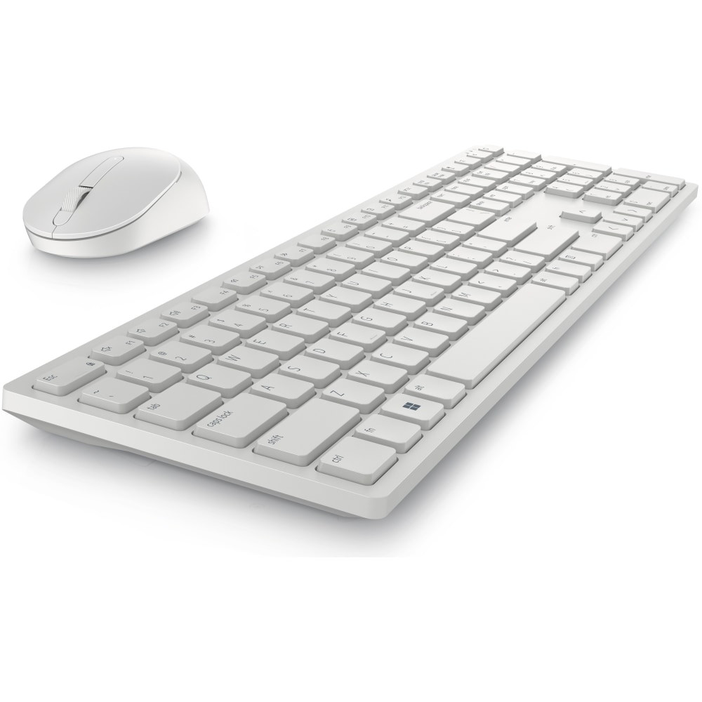 DELL MARKETING L.P. KM5221W-WH-US Dell Pro KM5221W Keyboard & Mouse - USB Plunger Wireless 2.40 GHz Keyboard - White - USB Wireless Mouse - Optical - 4000 dpi - QWERTY - White - Volume Control, Mute Hot Key(s) - AA