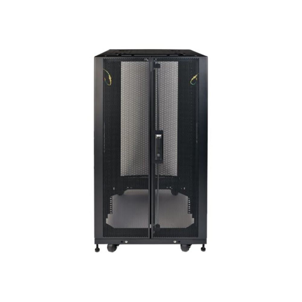 TRIPP LITE SR25UBSD3  25U Rack Enclosure Server Networking Cabinet Shallow Depth - For A/V Equipment - 25U Rack Height27in Rack Depth - Floor Standing - Black - Steel - 3000 lb Maximum Weight Capacity