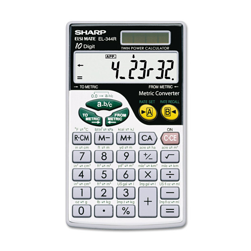 SHARP TONER EL344RB EL344RB Metric Conversion Wallet Calculator, 10-Digit LCD
