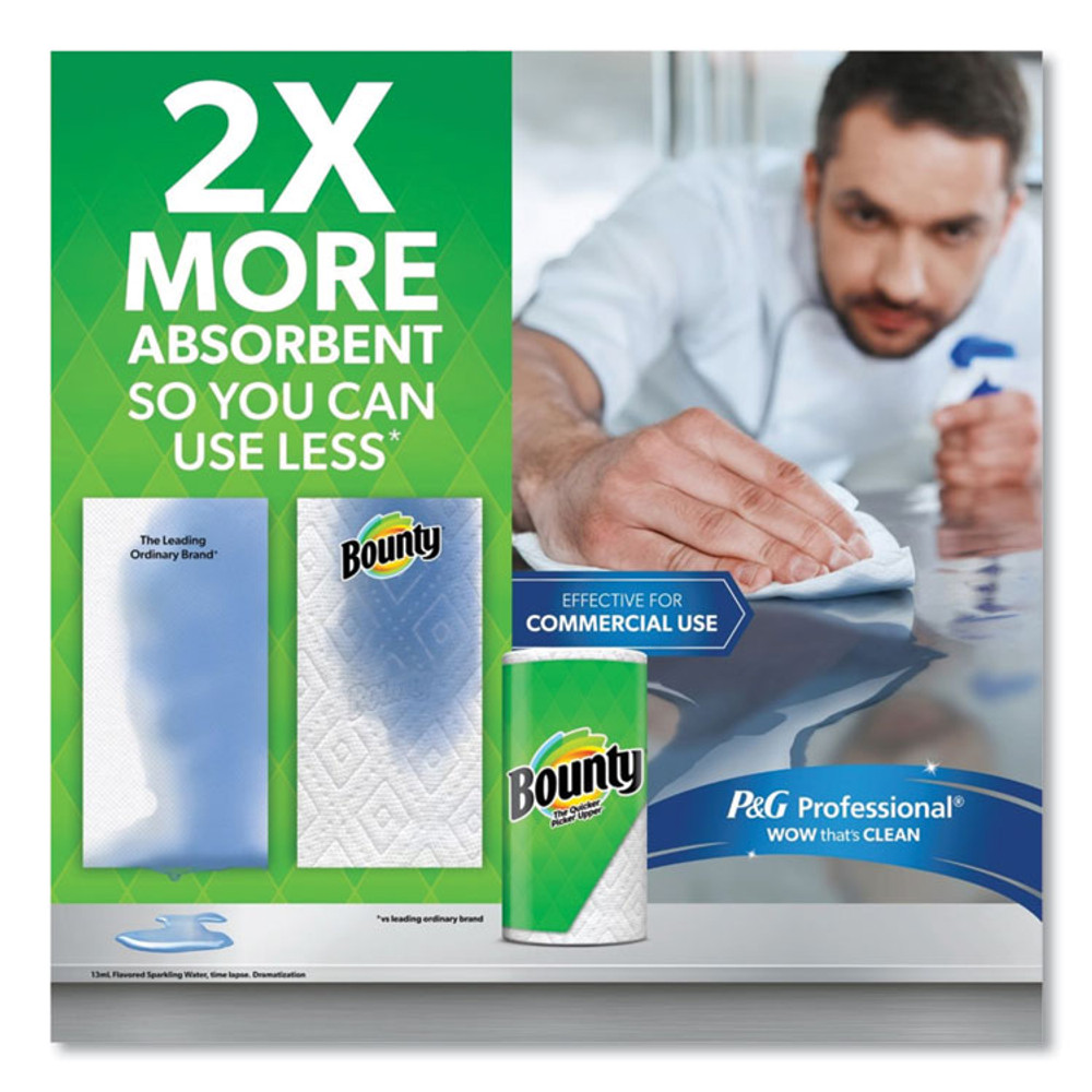 PROCTER & GAMBLE Bounty® 05661 Select-a-Size Kitchen Roll Paper Towels, 2-Ply, White, 6 x 11, 135 Sheets/Roll, 8 Triple Rolls/Carton