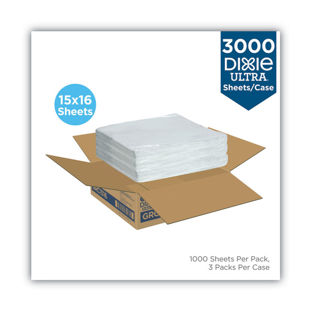 GEORGIA PACIFIC Dixie® GRC1516 All-Purpose Food Wrap, Dry Wax Paper, 15 x 16, White, 1,000 Sheets/Pack, 3 Packs/Carton