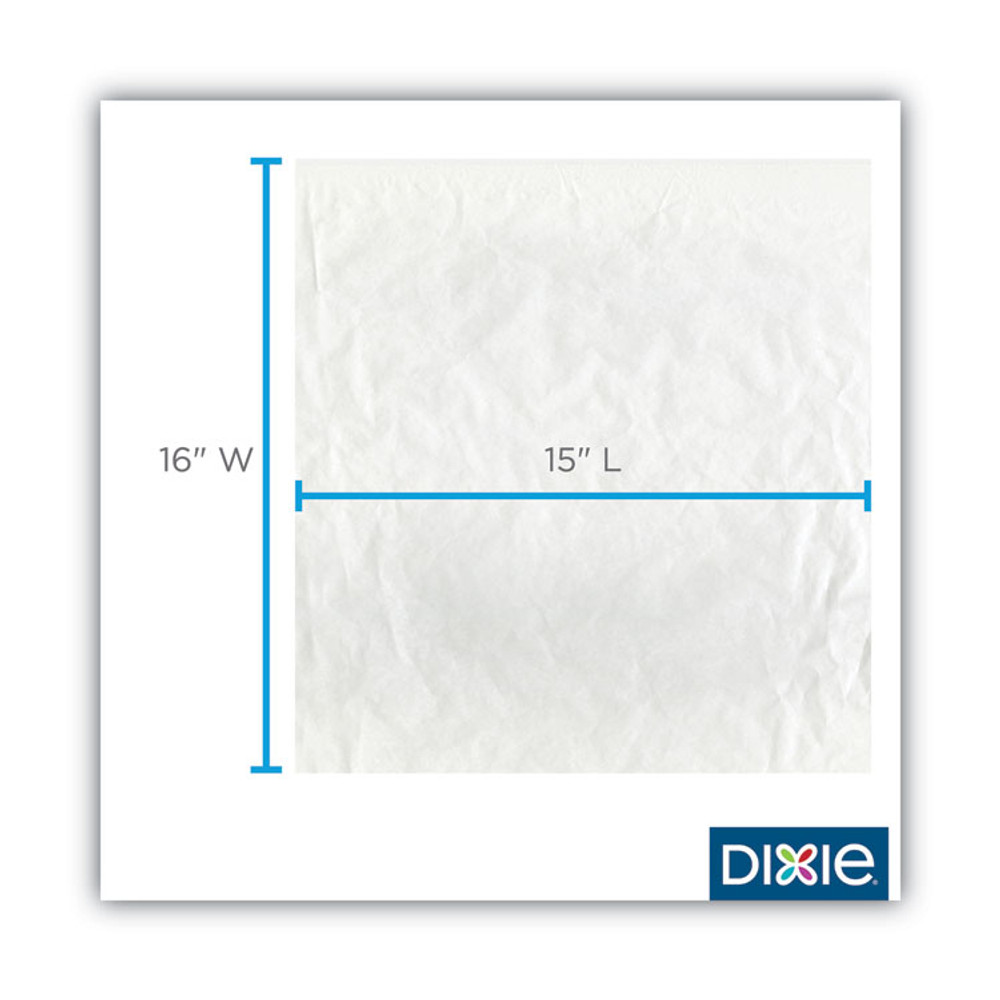 GEORGIA PACIFIC Dixie® GRC1516 All-Purpose Food Wrap, Dry Wax Paper, 15 x 16, White, 1,000 Sheets/Pack, 3 Packs/Carton