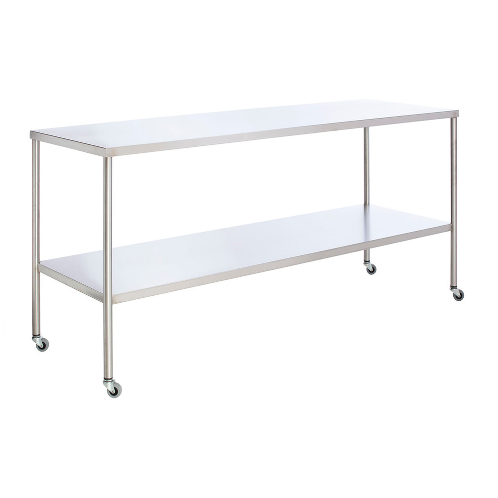 UMF Medical  SS8004 Instrument Table with Shelf, Stainless Steel, 24" x 60" (DROP SHIP ONLY)