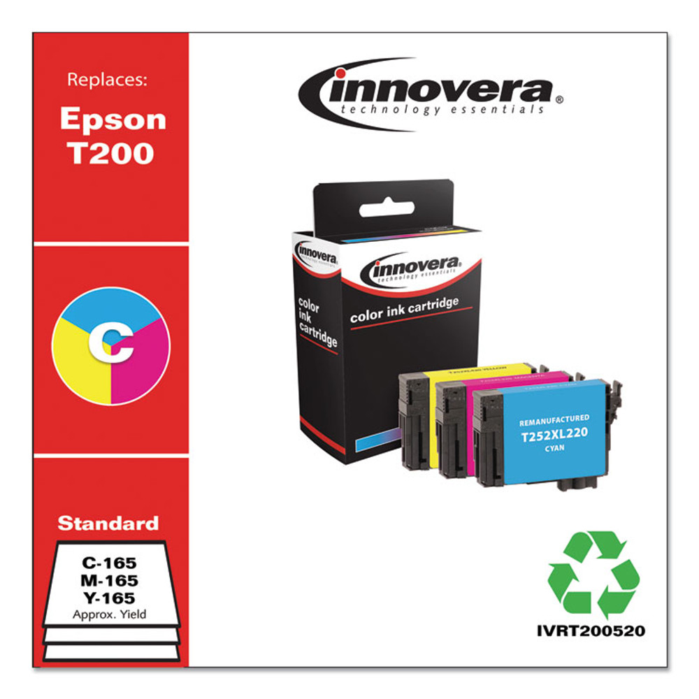 INNOVERA T200520 Remanufactured Cyan/Magenta/Yellow Ink, Replacement for T200 (T200520), 165 Page-Yield