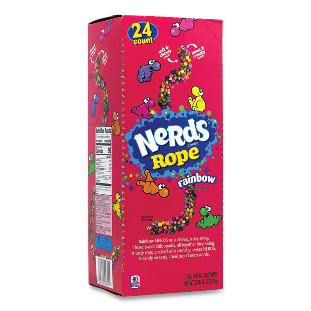 NESTLE Nestlé® 22002136 Nerds Rope Candy, Fruity, 0.92 oz Individually Wrapped, 24/Carton