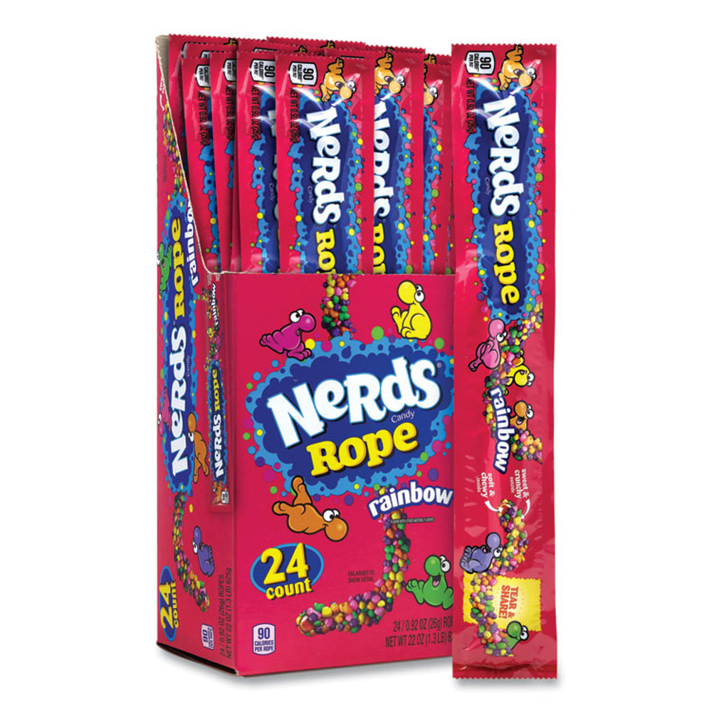 NESTLE Nestlé® 22002136 Nerds Rope Candy, Fruity, 0.92 oz Individually Wrapped, 24/Carton
