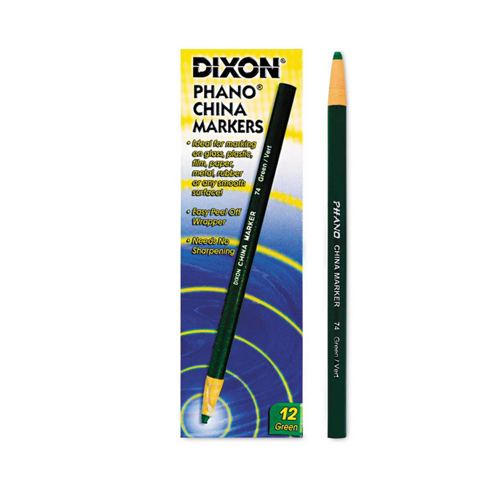 DIXON TICONDEROGA CO. 00074 China Marker, Green, Dozen