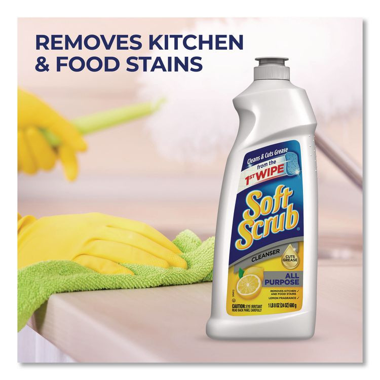 DIAL PROFESSIONAL Soft Scrub® 15020CT All Purpose Cleanser, Lemon Scent 36 oz Bottle, 6/Carton