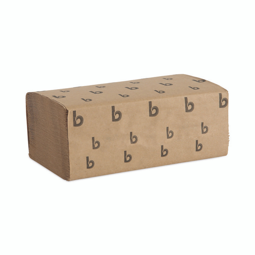BOARDWALK 6210 Singlefold Paper Towels, 1-Ply, 9 x 9.45, Natural, 250/Pack, 16 Packs/Carton