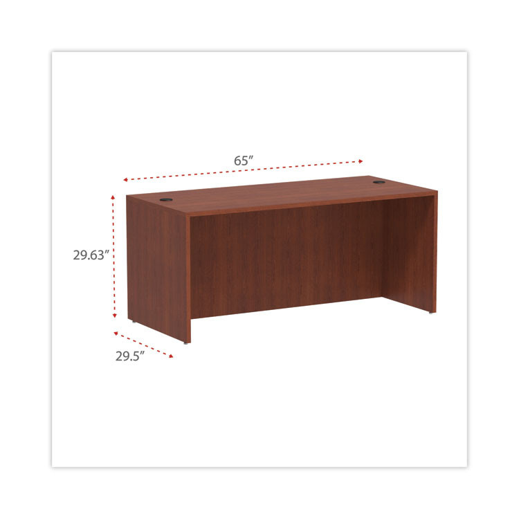 ALERA VA21-6630MC Alera Valencia Series Straight Front Desk Shell, 65" x 29.5" x 29.63", Medium Cherry