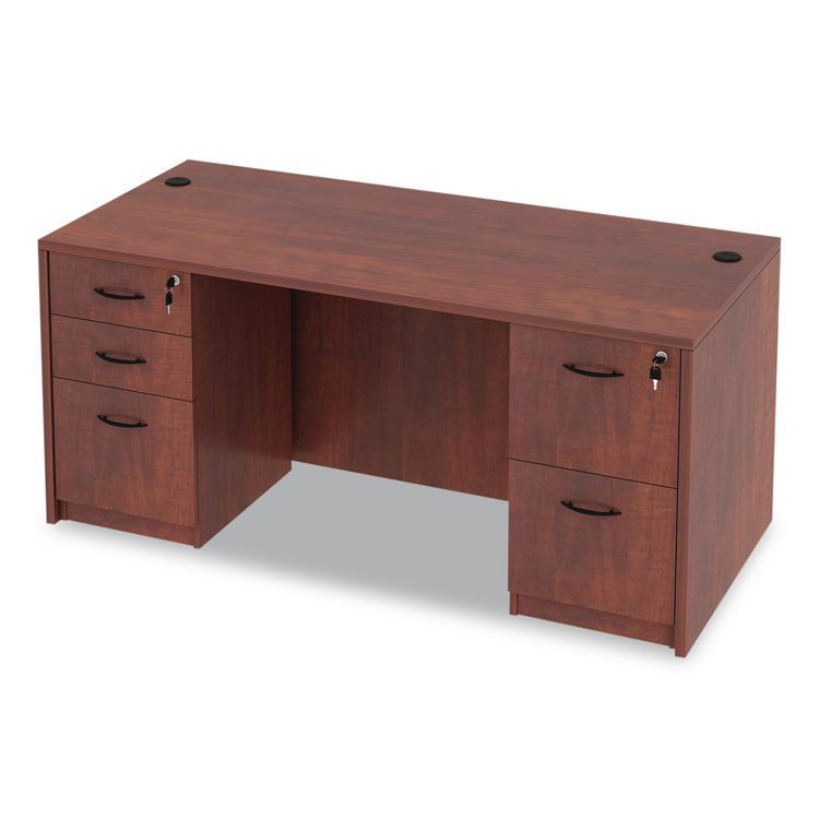 ALERA VA21-6630MC Alera Valencia Series Straight Front Desk Shell, 65" x 29.5" x 29.63", Medium Cherry