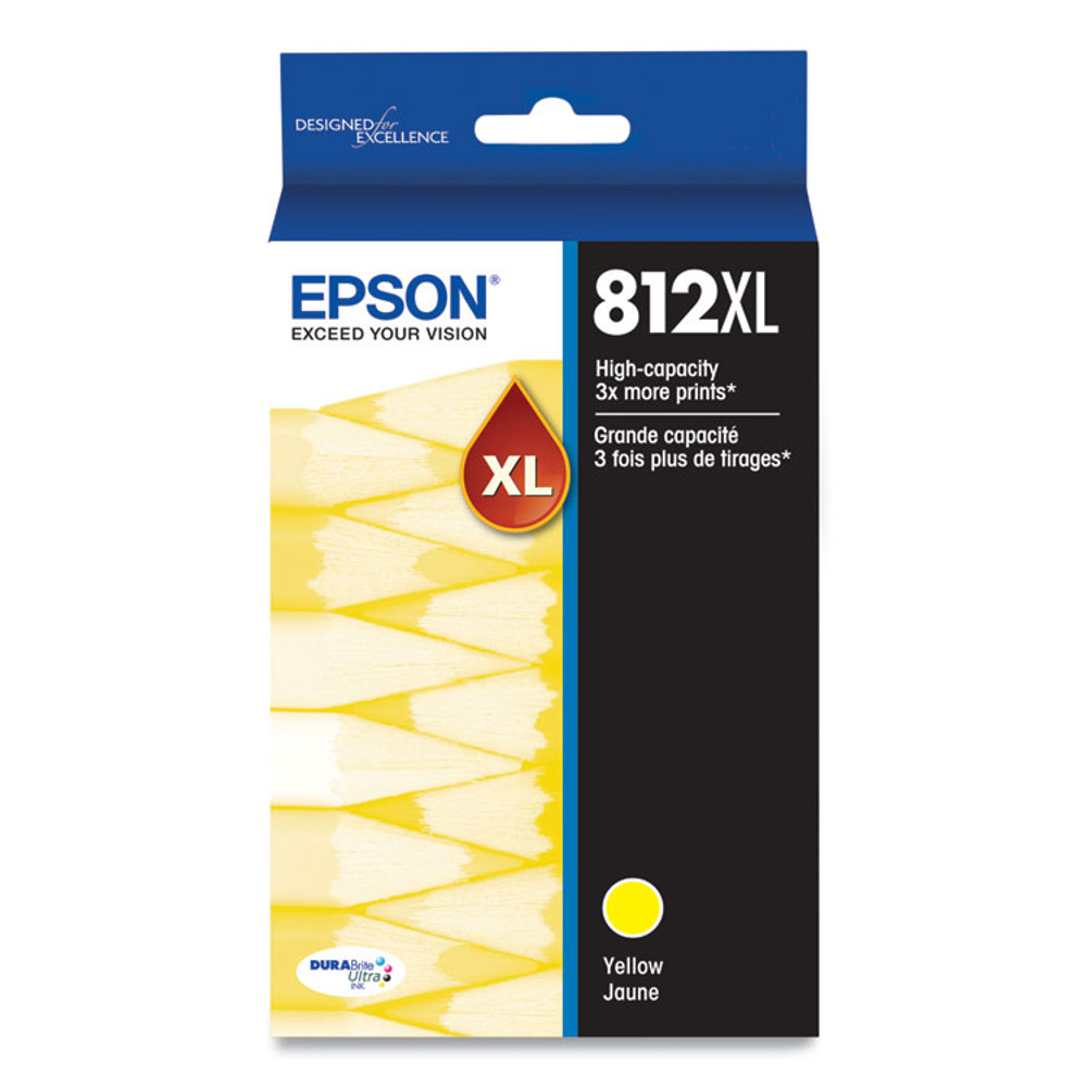 EPSON AMERICA, INC. T812XL420S T812XL420-S (T812XL) DURABrite Ultra High-Yield Ink, 1,100 Page-Yield, Yellow