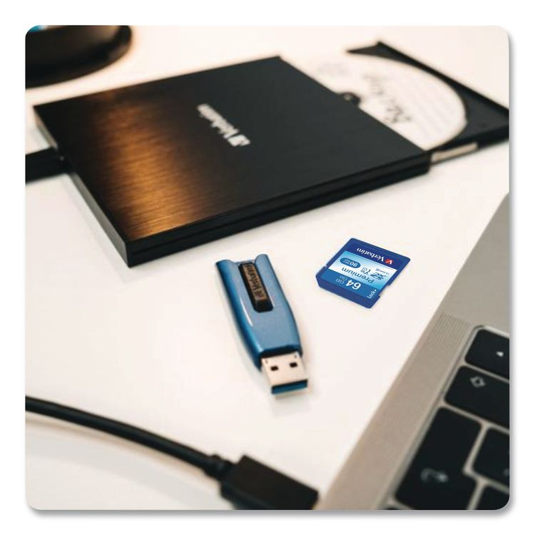 VERBATIM CORPORATION 44024 64GB Premium SDXC Memory Card, UHS-I V10 U1 Class 10, Up to 90MB/s Read Speed