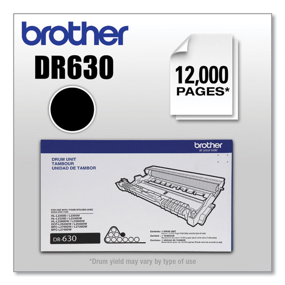 BROTHER INTL. CORP. DR630 DR630 Drum Unit, 12,000 Page-Yield, Black