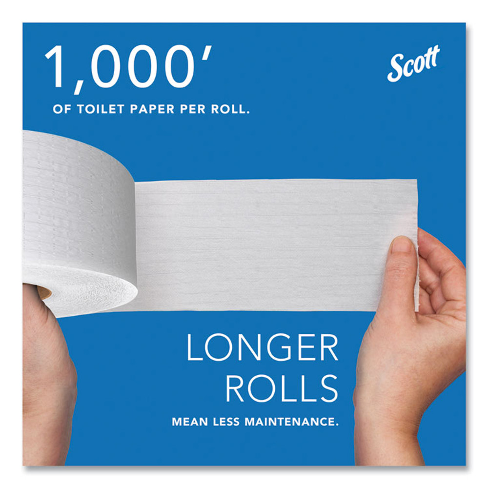 KIMBERLY-CLARK PROFESSIONAL Scott® 03148 Essential JRT Jumbo Roll Bathroom Tissue, Septic Safe, 2-Ply, 3.55" x 1,000 ft, White, 4 Rolls/Carton