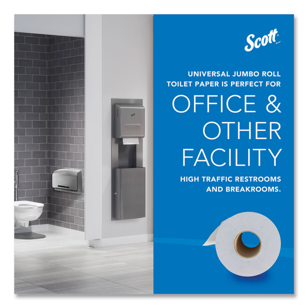 KIMBERLY-CLARK PROFESSIONAL Scott® 03148 Essential JRT Jumbo Roll Bathroom Tissue, Septic Safe, 2-Ply, 3.55" x 1,000 ft, White, 4 Rolls/Carton