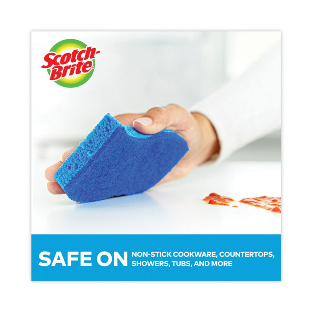 3M/COMMERCIAL TAPE DIV. Scotch-Brite® 526 Non-Scratch Multi-Purpose Scrub Sponge, 4.4 x 2.6, 0.8" Thick, Blue, 6/Pack