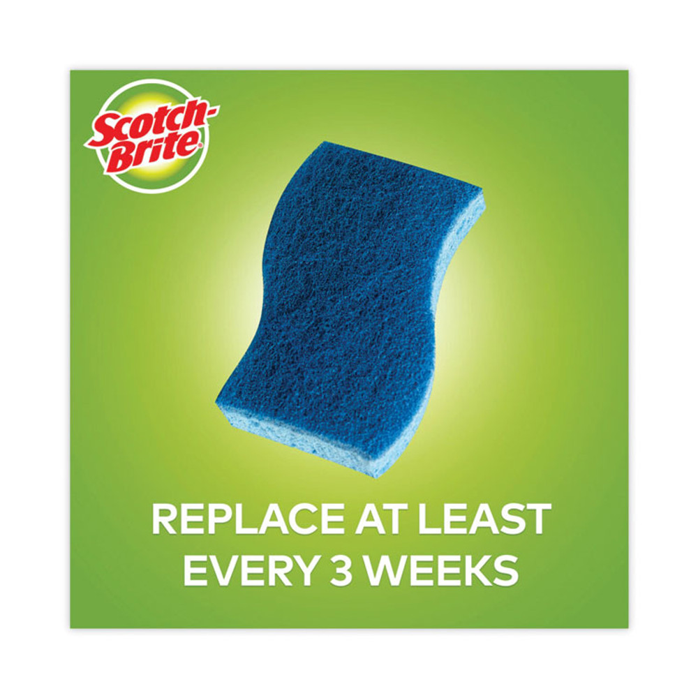 3M/COMMERCIAL TAPE DIV. Scotch-Brite® 526 Non-Scratch Multi-Purpose Scrub Sponge, 4.4 x 2.6, 0.8" Thick, Blue, 6/Pack