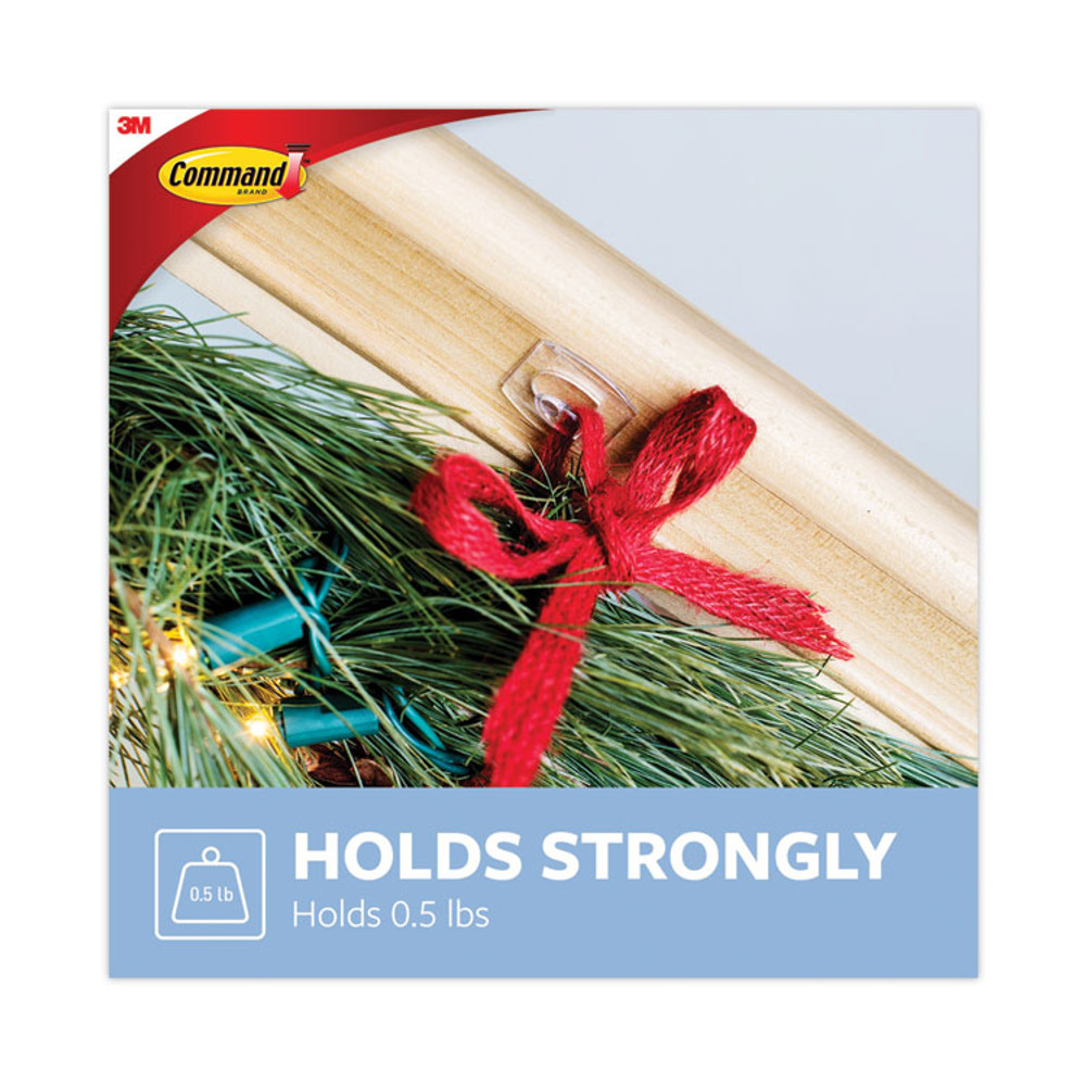 3M/COMMERCIAL TAPE DIV. Command™ 17006CLR18ES Clear Hooks and Strips, Mini, Plastic, 0.5 lb Capacity, 18 Hooks and 24 Strips/Pack