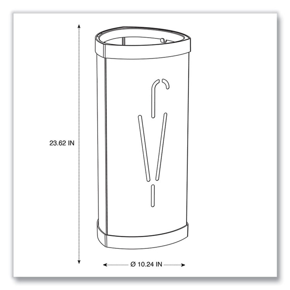 ALBA PMTRIA2N Triangular Umbrella Stand, Steel/Plastic, 10.25w x 10.25d x 23.67h, Black