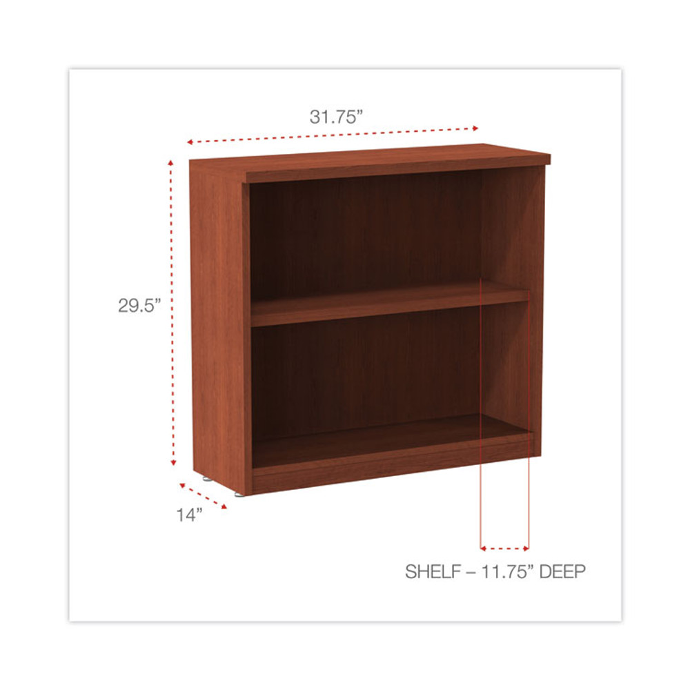 ALERA VA63-3032MC Alera Valencia Series Bookcase, Two-Shelf, 31.75w x 14d x 29.5h, Med Cherry
