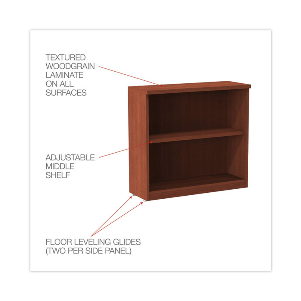 ALERA VA63-3032MC Alera Valencia Series Bookcase, Two-Shelf, 31.75w x 14d x 29.5h, Med Cherry