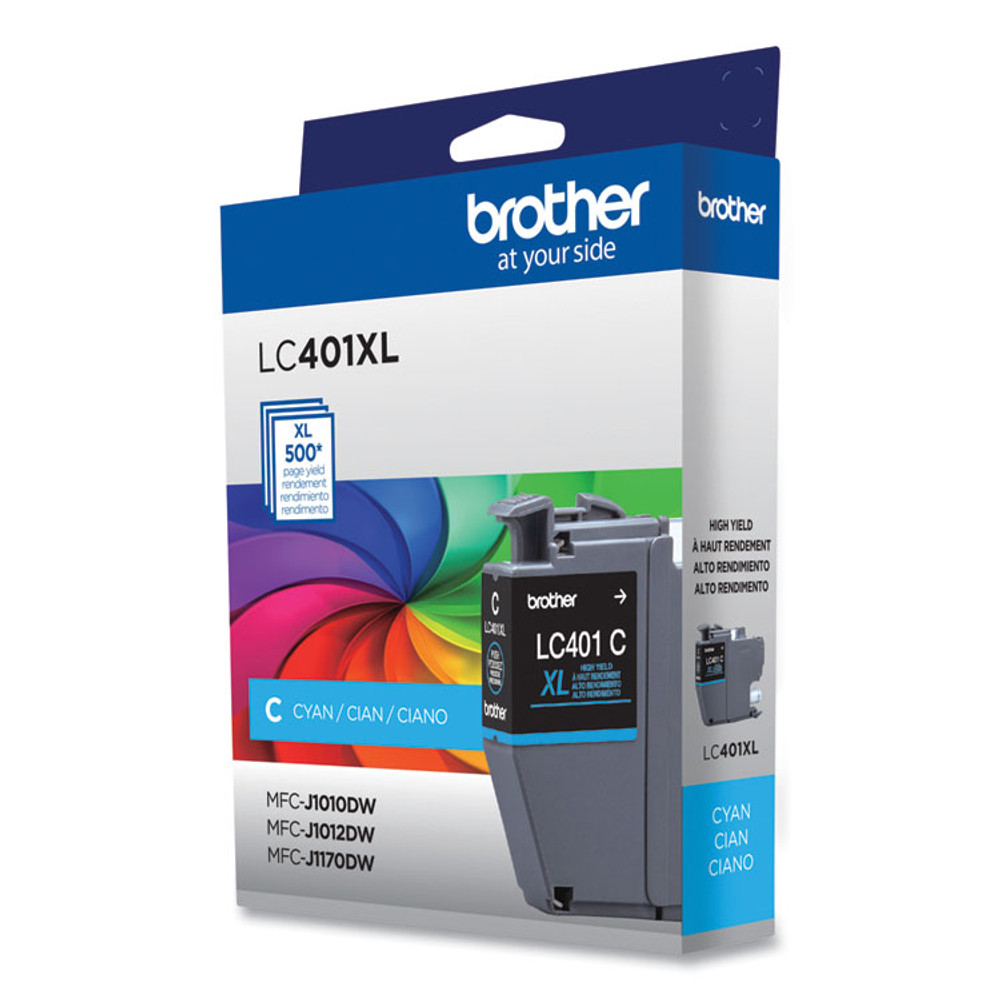 BROTHER INTL. CORP. LC401XLCS LC401XLCS High-Yield Ink, 500 Page-Yield, Cyan