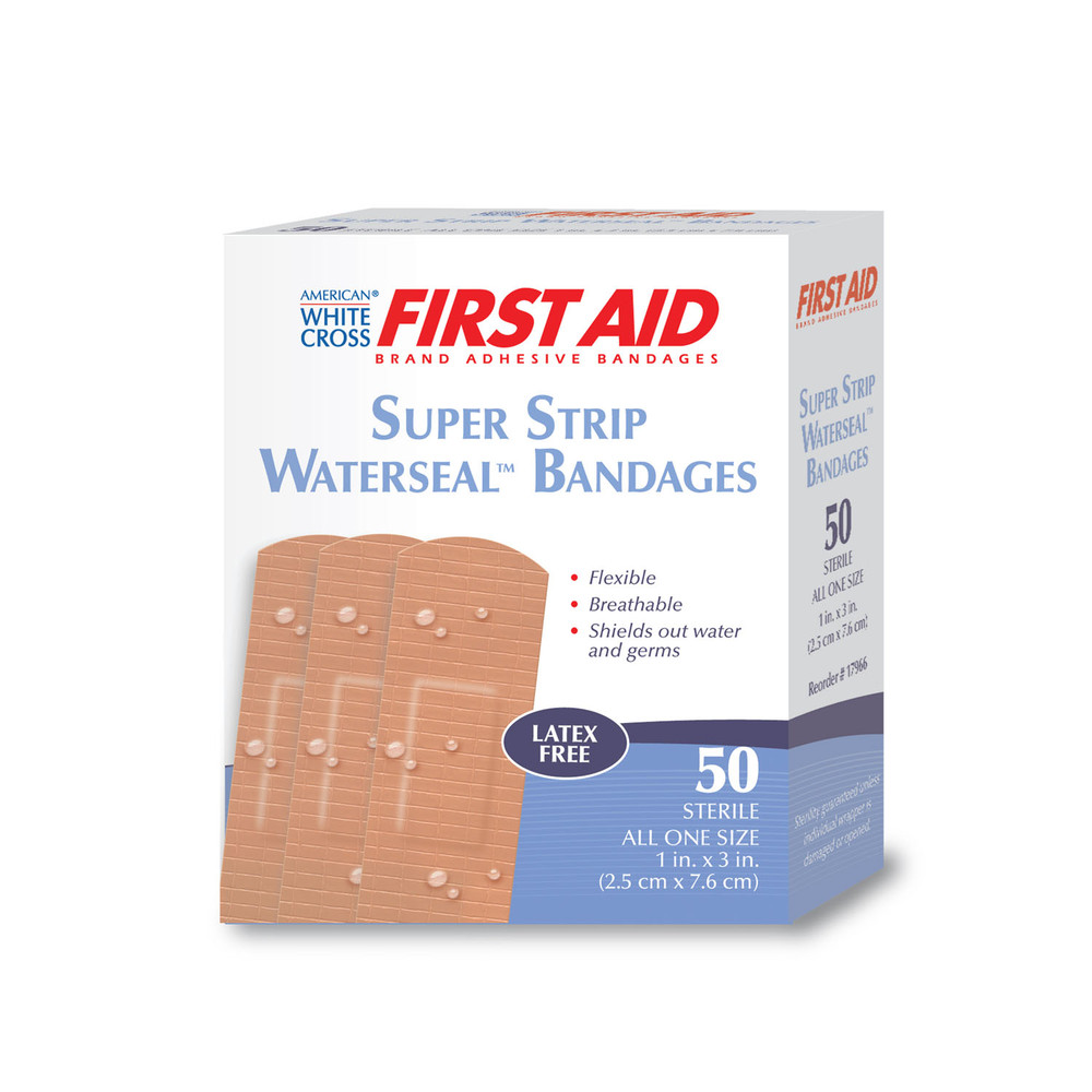 Dukal Corporation  17966 Waterseal Adhesive Bandage, 1" x 3", Tan, Sterile, 50/bx, 24 bx/cs