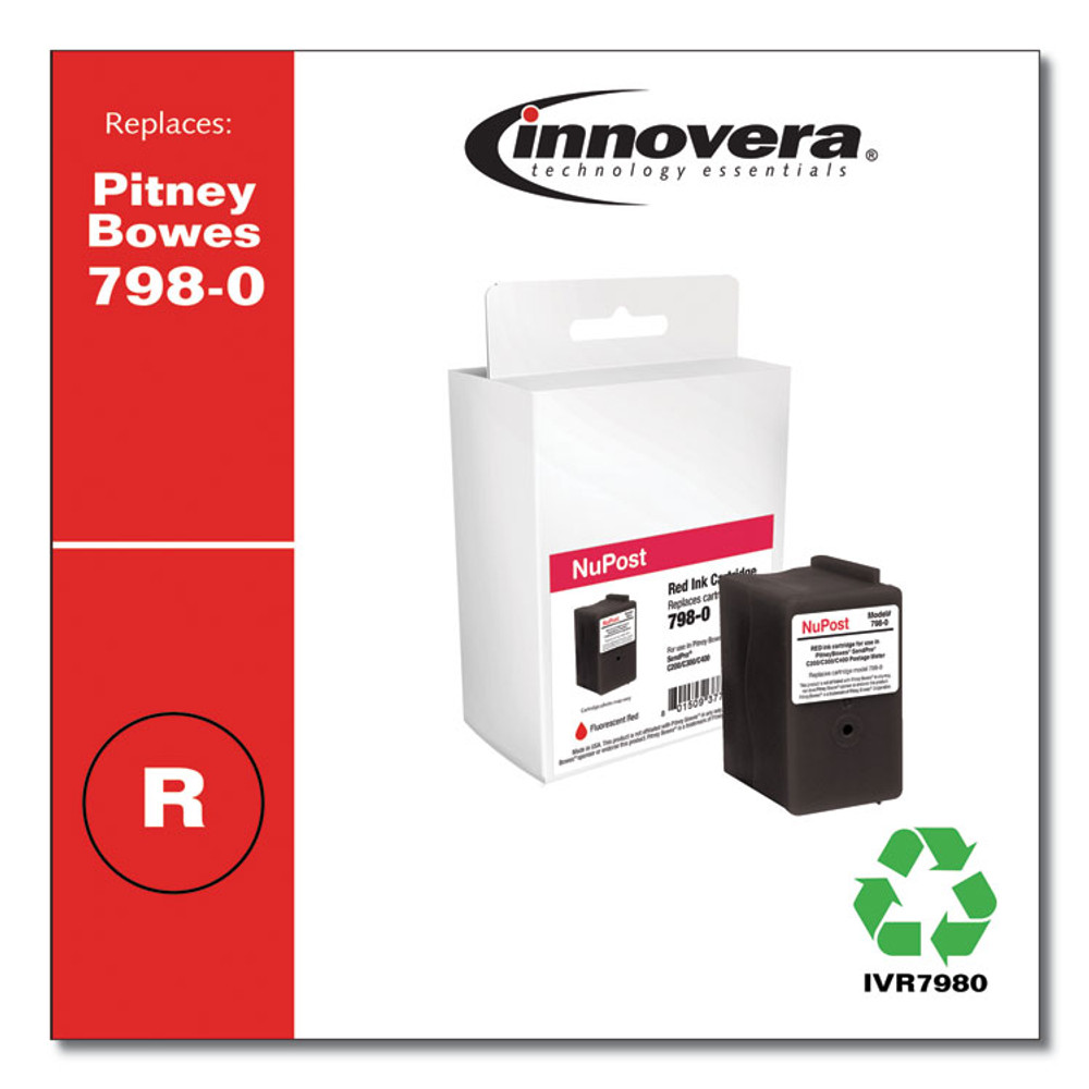 INNOVERA 7980 Compatible Red Postage Meter Ink, Replacement for 798-0 (SL-798-0), 1,500 Page-Yield