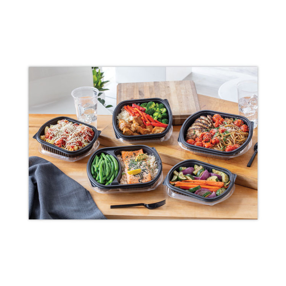 PACTIV EVERGREEN CORPORATION 0CN846160000 EarthChoice MealMaster Container, 16 oz, 8.13 x 6.5 x 1, Black, Plastic, 252/Carton
