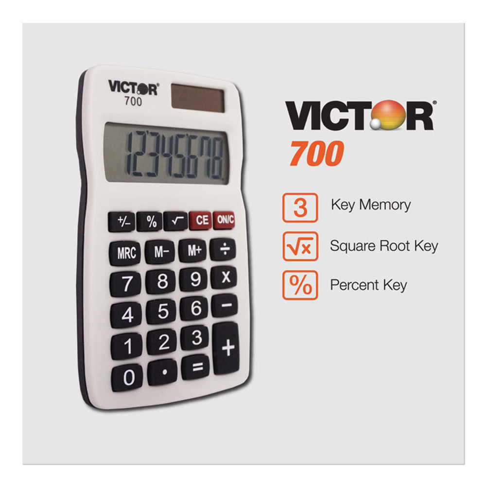 VICTOR TECHNOLOGY LLC 700 700 Pocket Calculator, 8-Digit LCD