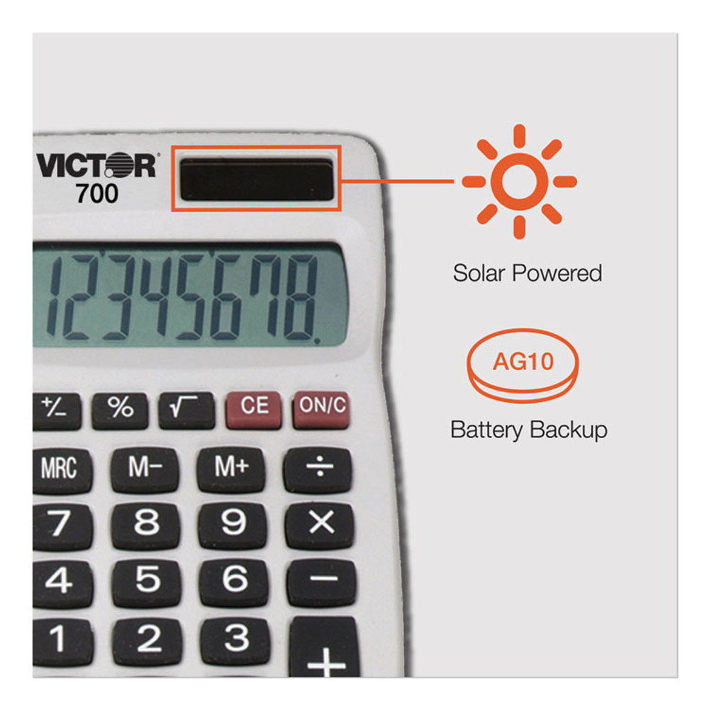 VICTOR TECHNOLOGY LLC 700 700 Pocket Calculator, 8-Digit LCD