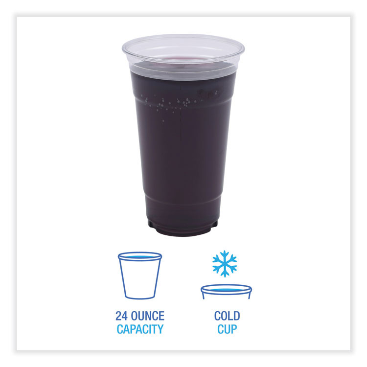 BOARDWALK PET24 Clear Plastic PET Cups, 24 oz, 50 Cups/Sleeve, 12 Sleeves/Carton