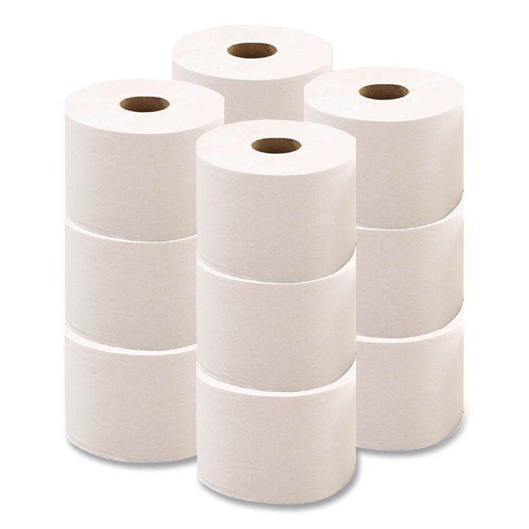 SOFIDEL AMERICA 41004913600 Heavenly Choice One-Ply Jumbo Bathroom Tissue, Septic Safe, 3.4" x 2,000 ft, White, 12 Rolls/Carton