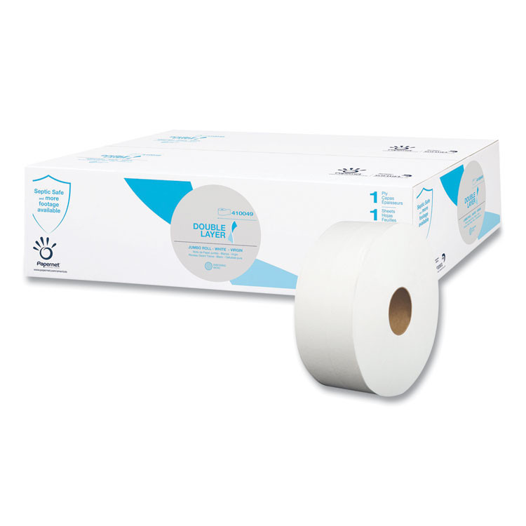 SOFIDEL AMERICA 41004913600 Heavenly Choice One-Ply Jumbo Bathroom Tissue, Septic Safe, 3.4" x 2,000 ft, White, 12 Rolls/Carton
