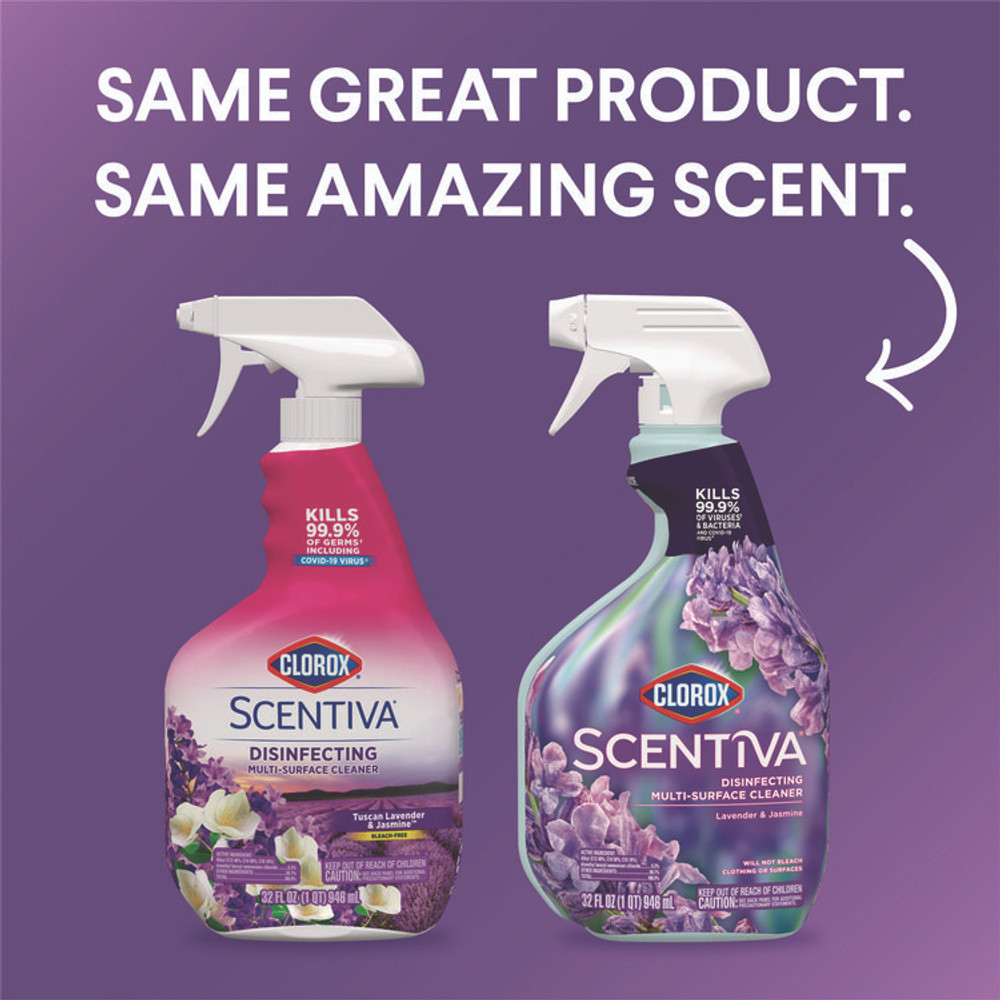 CLOROX SALES CO. 60523CT Scentiva Multi Surface Cleaner, Tuscan Lavender and Jasmine, 32 oz, 9/Carton