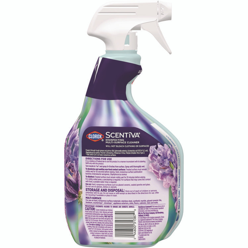 CLOROX SALES CO. 60523CT Scentiva Multi Surface Cleaner, Tuscan Lavender and Jasmine, 32 oz, 9/Carton