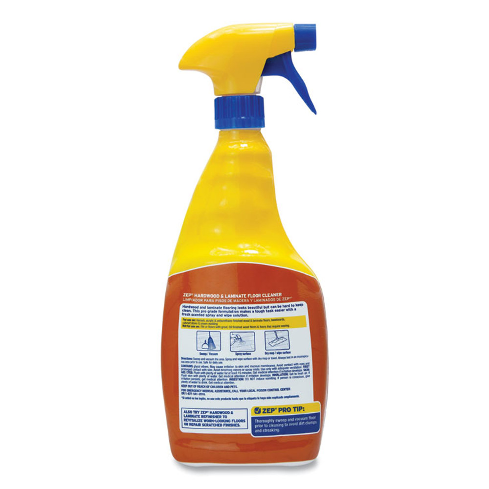 ZEP INC. Commercial® ZUHLF32CT Hardwood and Laminate Cleaner, 32 oz Spray Bottle, 12/Carton