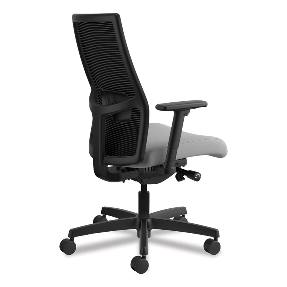 HON COMPANY I2M2AMLC22TK Ignition 2.0 4-Way Stretch Mid-Back Mesh Task Chair, Adjustable Lumbar Support, Frost Seat, Black Back/Base