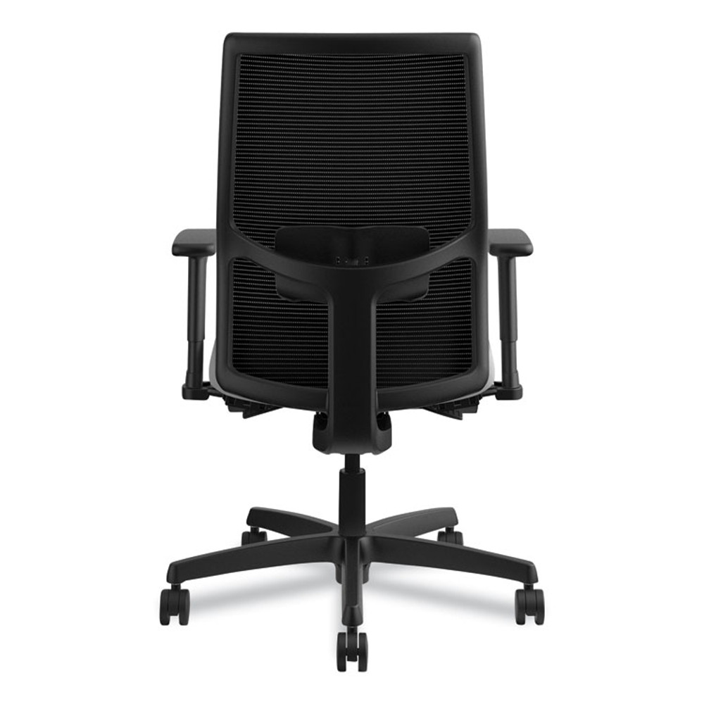 HON COMPANY I2M2AMLC22TK Ignition 2.0 4-Way Stretch Mid-Back Mesh Task Chair, Adjustable Lumbar Support, Frost Seat, Black Back/Base